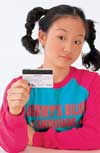 young girl with credit card