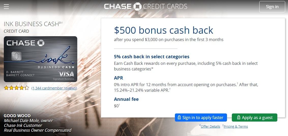 Chase Ink Cash Business